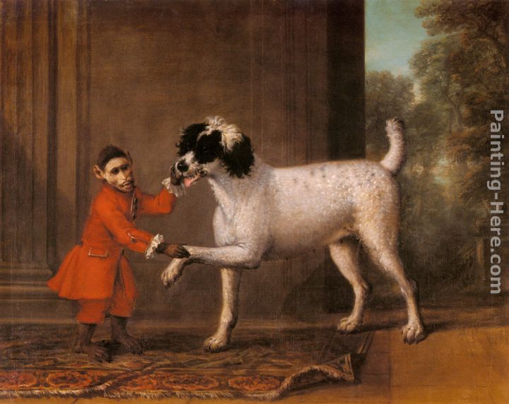 John Wootton A Favorite Poodle And Monkey Belonging To Thomas Osborne, The 4th Duke of Leeds